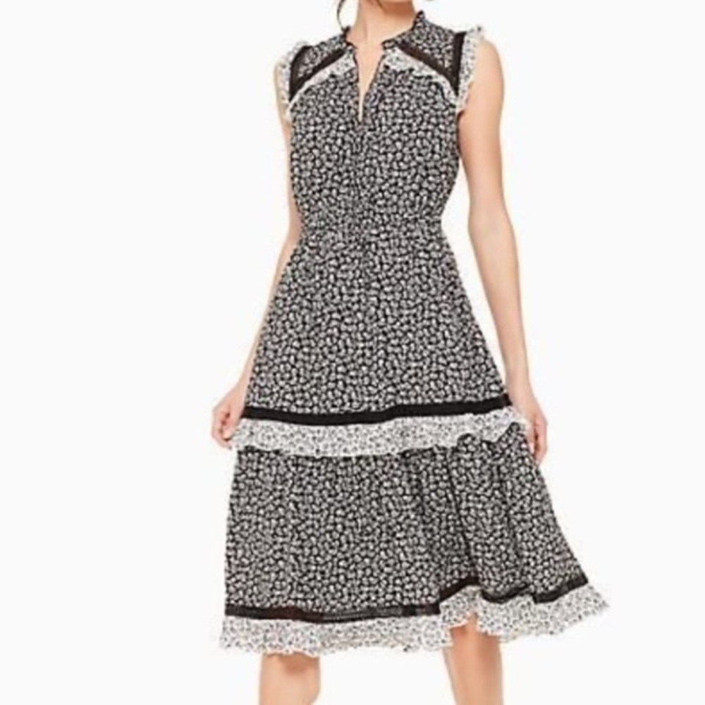 ▶️ Kate Spade ◀️ Plains Ditsy Tiered Floral Dress